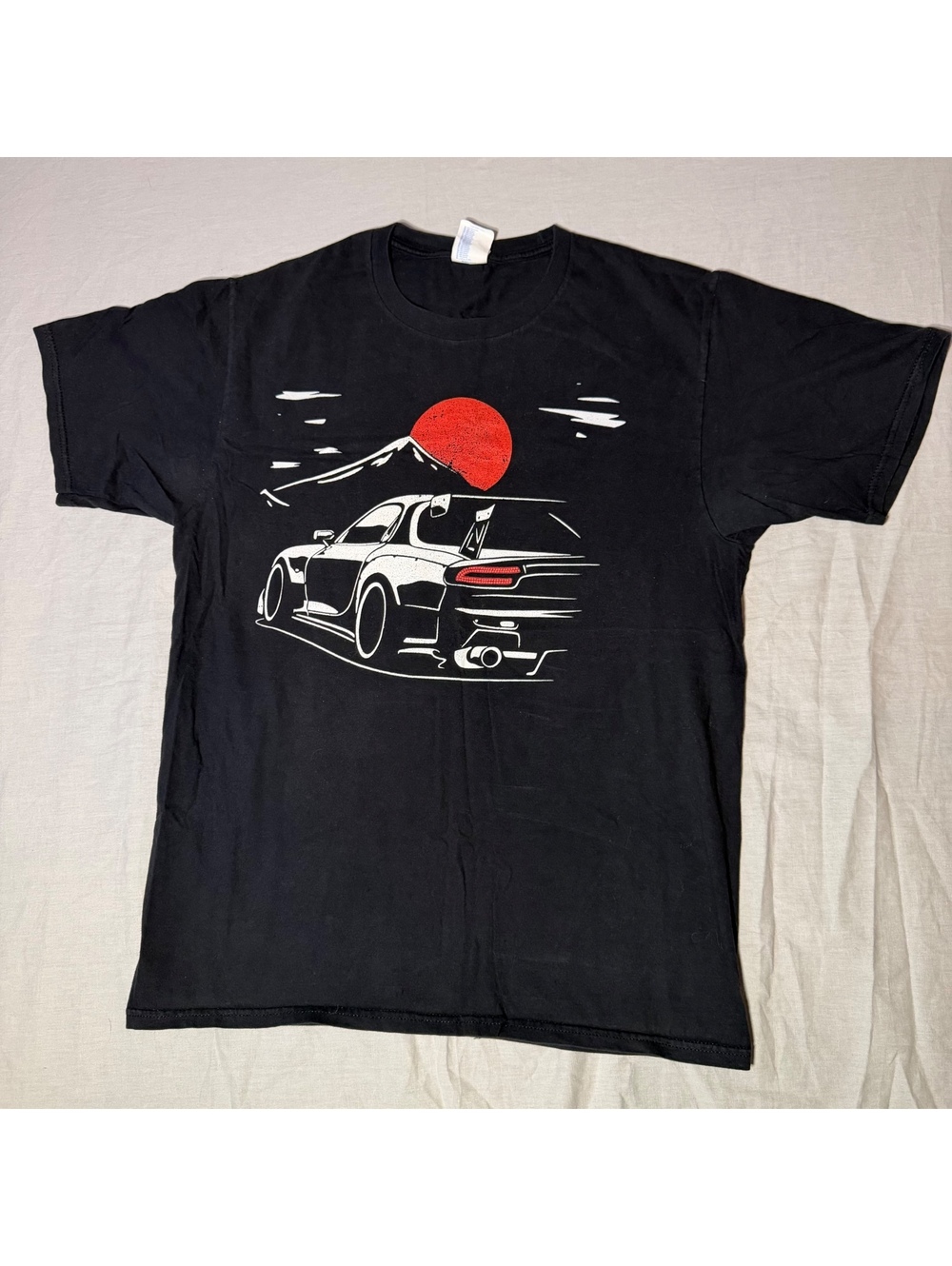 Port and Company Black Sports Car Graphic T Shirt